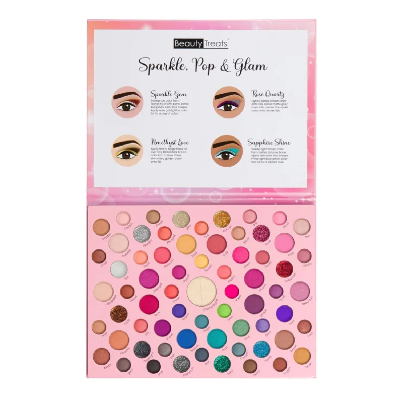 Beauty Treats Sparkle, Pop & Glam Eyeshadow Palette 67 Colors