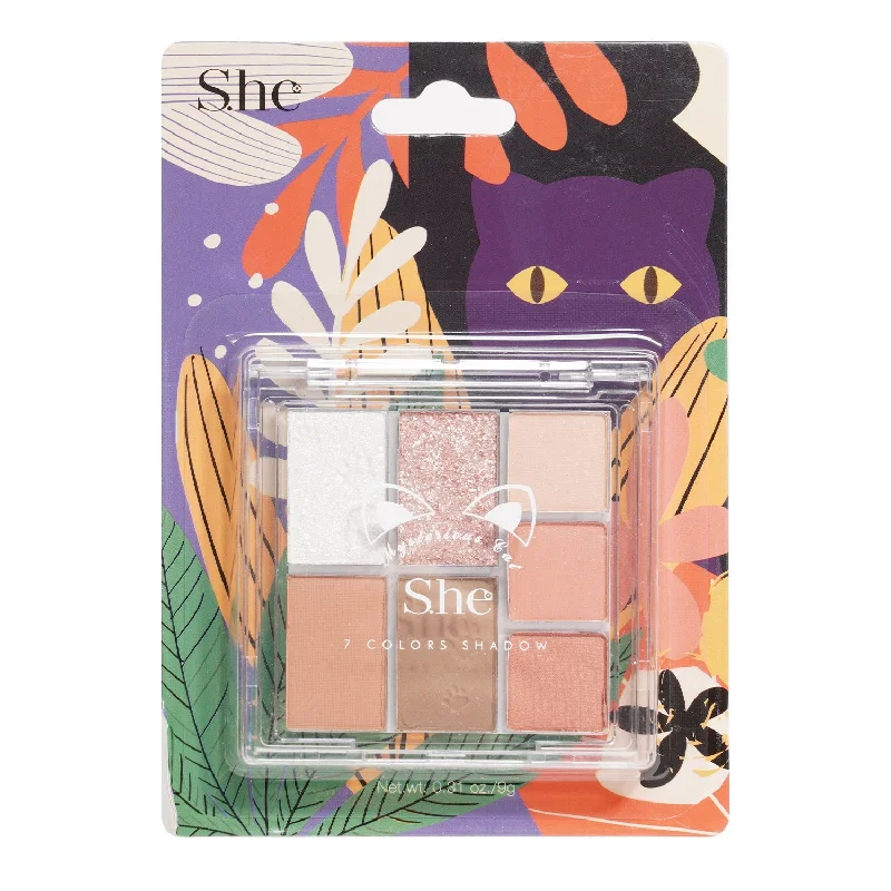 S.he Makeup Mysterious Cat Eyeshadow Palette 7 Colors