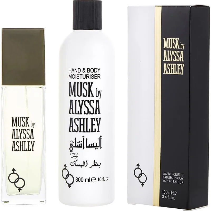 Alyssa Ashley Musk  Women 3.4 oz EDT Spray & Hand & 10 oz Body Moisturizer Makeup Gift Sets - Alyssa Ashley