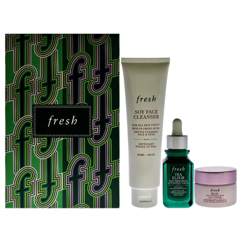 Fresh  Soy Cleanser 150 ml Tea Elixir 30 ml Rose Face Cream 15 ml Hydration Boost Trio Set - 3 Piece