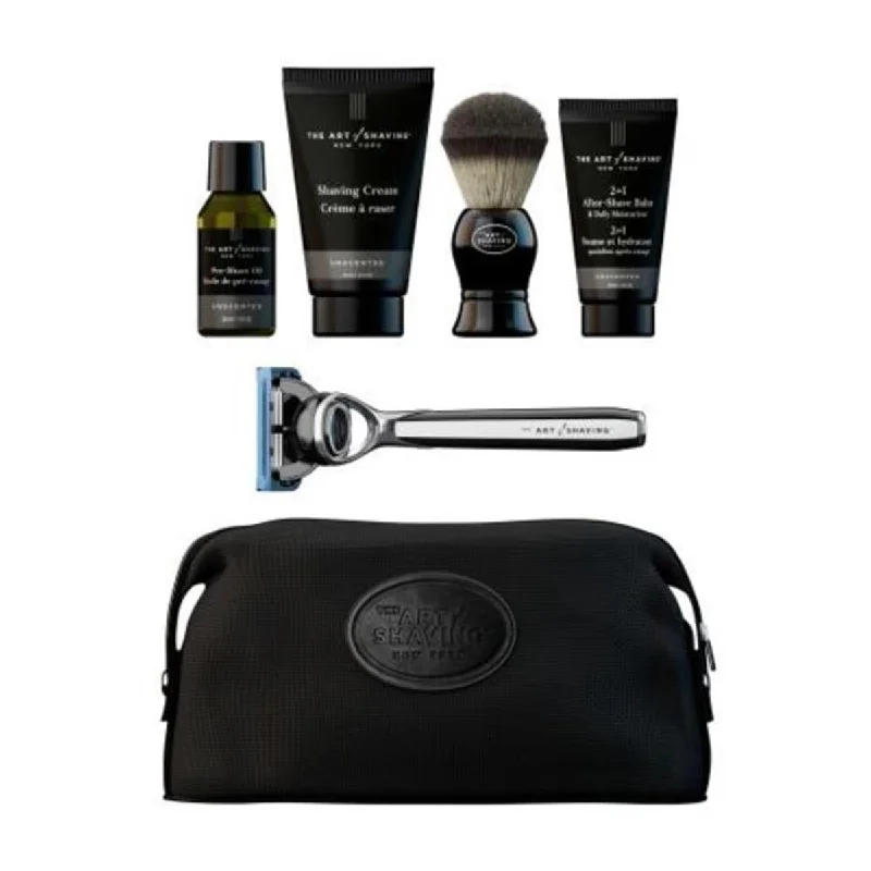 The Art of Shaving  Unscented Travel Makeup Gift Set for Men - 6 Piece