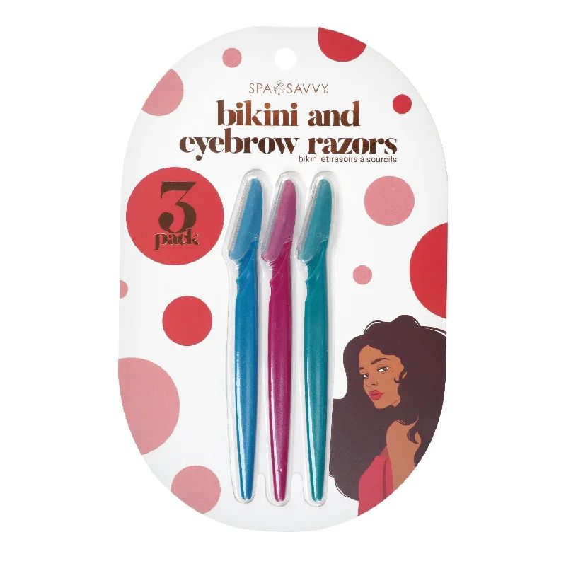 Spa Savvy Bikini & Eyebrow Razors 3 Pack